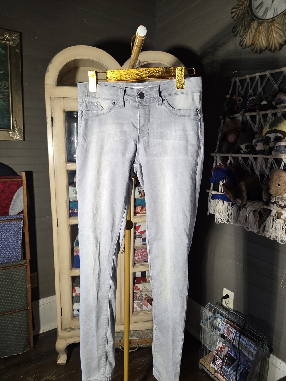 YMI Light Gray Kids Skinny Jeans